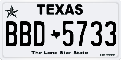 TX license plate BBD5733