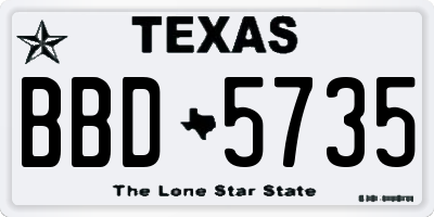 TX license plate BBD5735