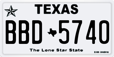 TX license plate BBD5740
