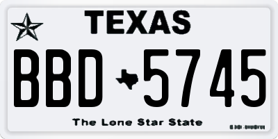 TX license plate BBD5745