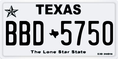 TX license plate BBD5750