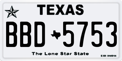 TX license plate BBD5753