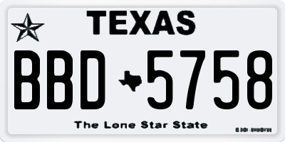 TX license plate BBD5758