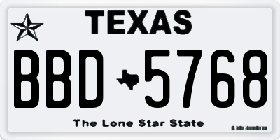 TX license plate BBD5768