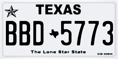 TX license plate BBD5773