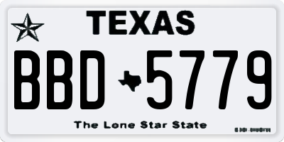 TX license plate BBD5779