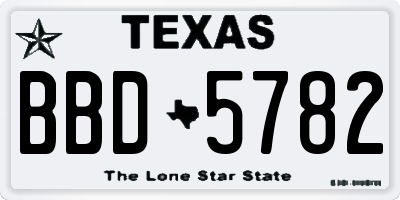 TX license plate BBD5782
