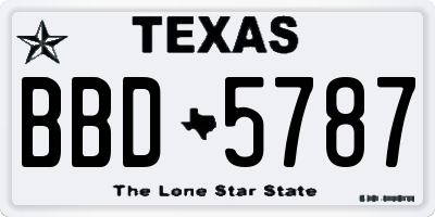 TX license plate BBD5787