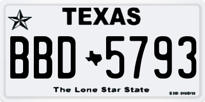 TX license plate BBD5793