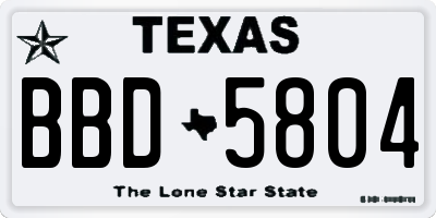 TX license plate BBD5804