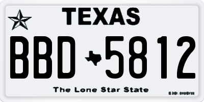 TX license plate BBD5812