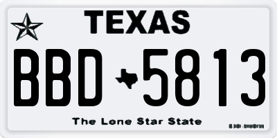 TX license plate BBD5813