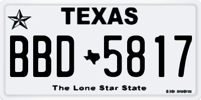 TX license plate BBD5817