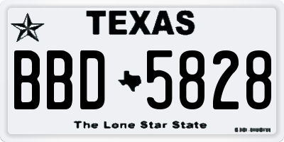 TX license plate BBD5828