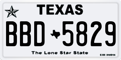 TX license plate BBD5829