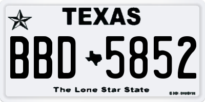 TX license plate BBD5852