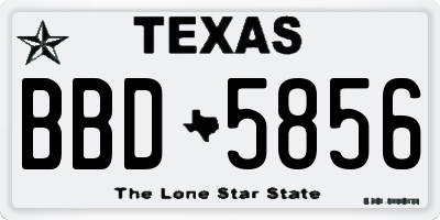 TX license plate BBD5856