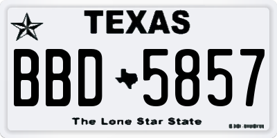 TX license plate BBD5857