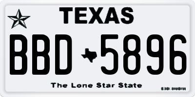 TX license plate BBD5896
