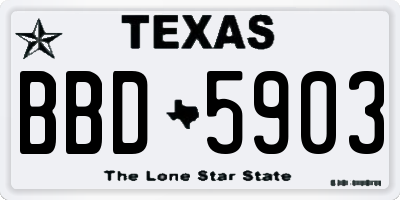 TX license plate BBD5903