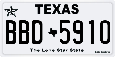 TX license plate BBD5910