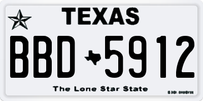 TX license plate BBD5912