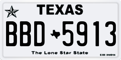 TX license plate BBD5913