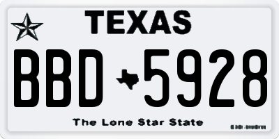 TX license plate BBD5928