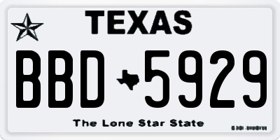 TX license plate BBD5929