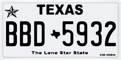 TX license plate BBD5932