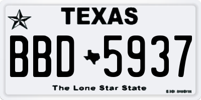 TX license plate BBD5937