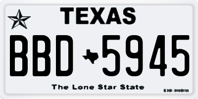 TX license plate BBD5945