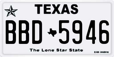 TX license plate BBD5946
