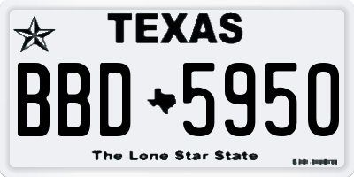 TX license plate BBD5950