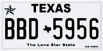 TX license plate BBD5956