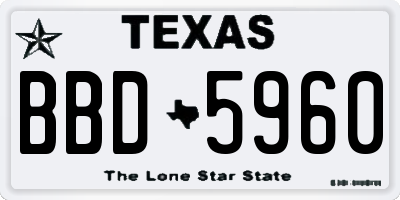 TX license plate BBD5960