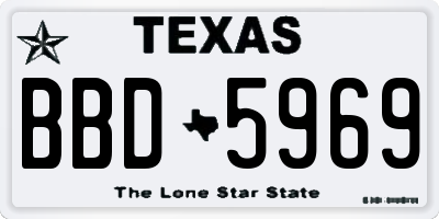 TX license plate BBD5969