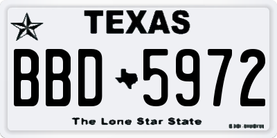 TX license plate BBD5972