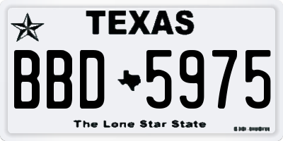 TX license plate BBD5975