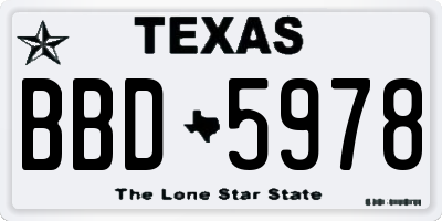 TX license plate BBD5978