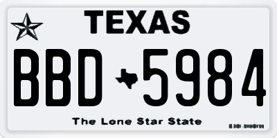 TX license plate BBD5984