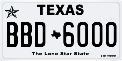 TX license plate BBD6000