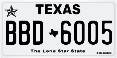 TX license plate BBD6005