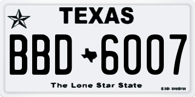 TX license plate BBD6007