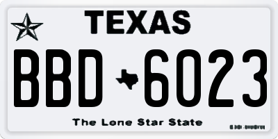 TX license plate BBD6023