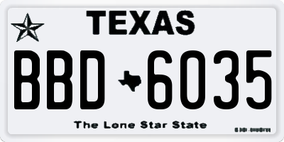 TX license plate BBD6035