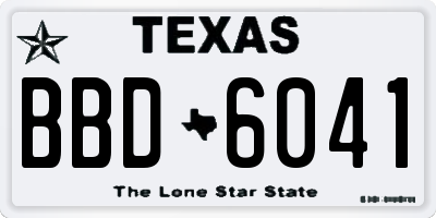 TX license plate BBD6041