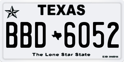TX license plate BBD6052