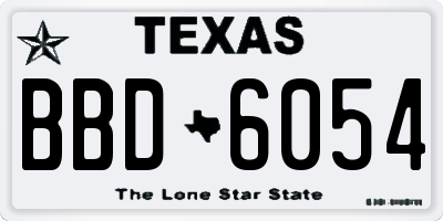 TX license plate BBD6054