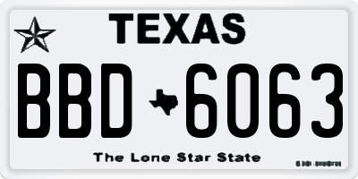 TX license plate BBD6063